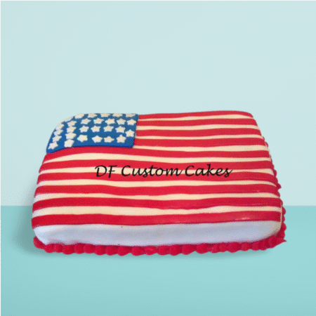 American flag birthday cake