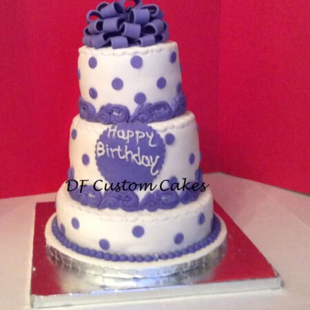 Birthday and anniversary wedding cake