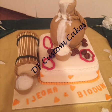 palm wine keg engagement cake