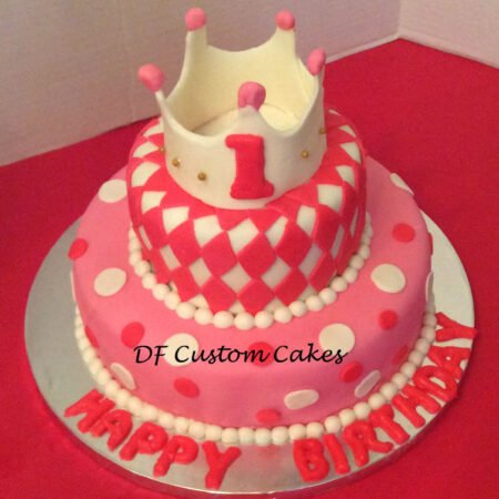 Princess one-year birthday cake