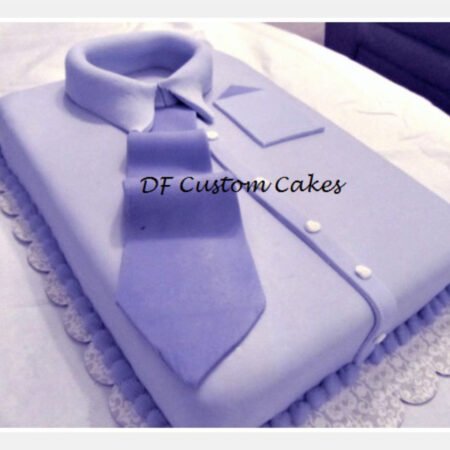 Purple shirt vanilla cake