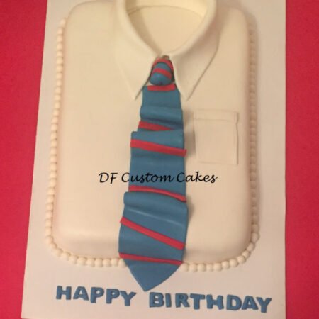 shirt tie fondant cake