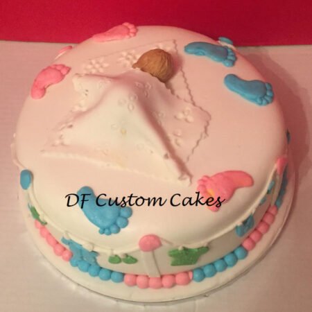 Vanilla baby shower cake